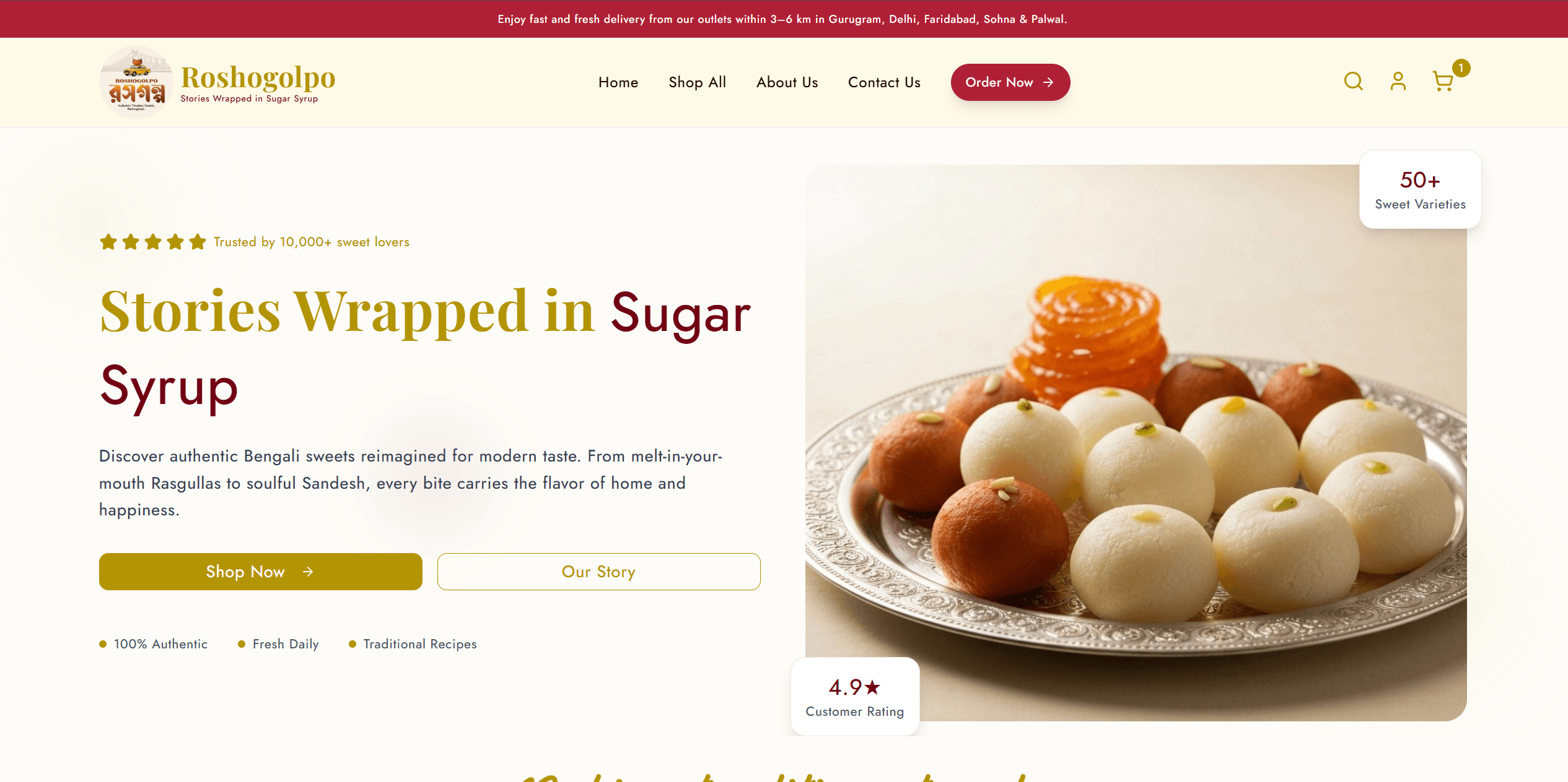 Roshogolpo — Sweet & Delicacies Platform screenshot